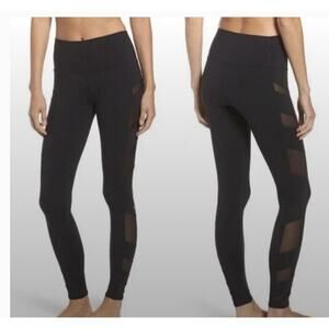 Aldo Black Yoga Pants With Sheer Detail Size M Women
